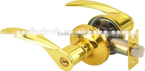 Euro heavy duty lever lock Goldern Zinc Alloy passage lever handle