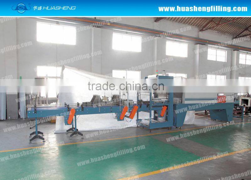 Automatic PP PE POF PVC film Shrink Wrapping machine for Bottles, cans, jars, bricks