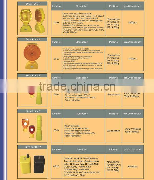 Traffic warning solar led lamp/light