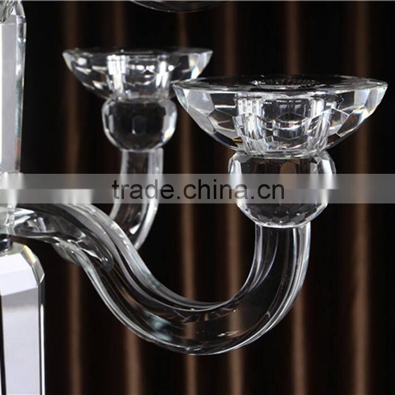 New!!!cheap newest design 9arms crystal candle holder