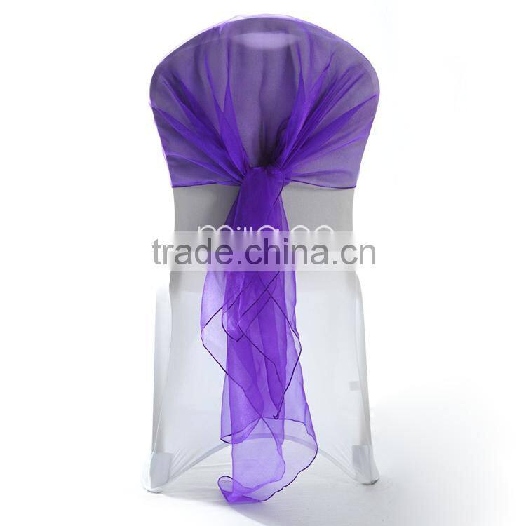 Purple organza chair sashes