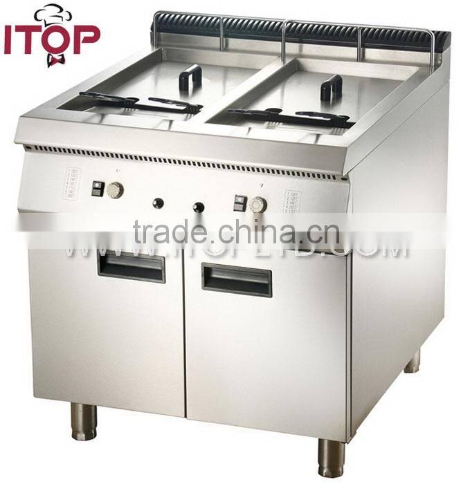 Gas 2-Tank Fryer(4-Basket)With Cabinet
