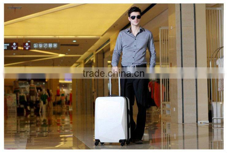 2014 china alibaba fashionable bag top-quality travel trolley luggage ,hot sale suitcase with hardshell and diamond shape