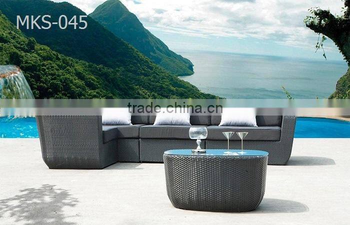 Unique poly rattan outdoor furniture garden sofa set outdoor wicker furniture(1.2mm alu frame with powder coated)