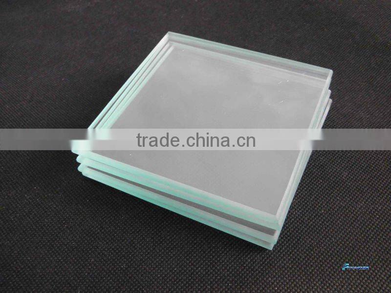 4mm DIY square clear tempered glass coasters