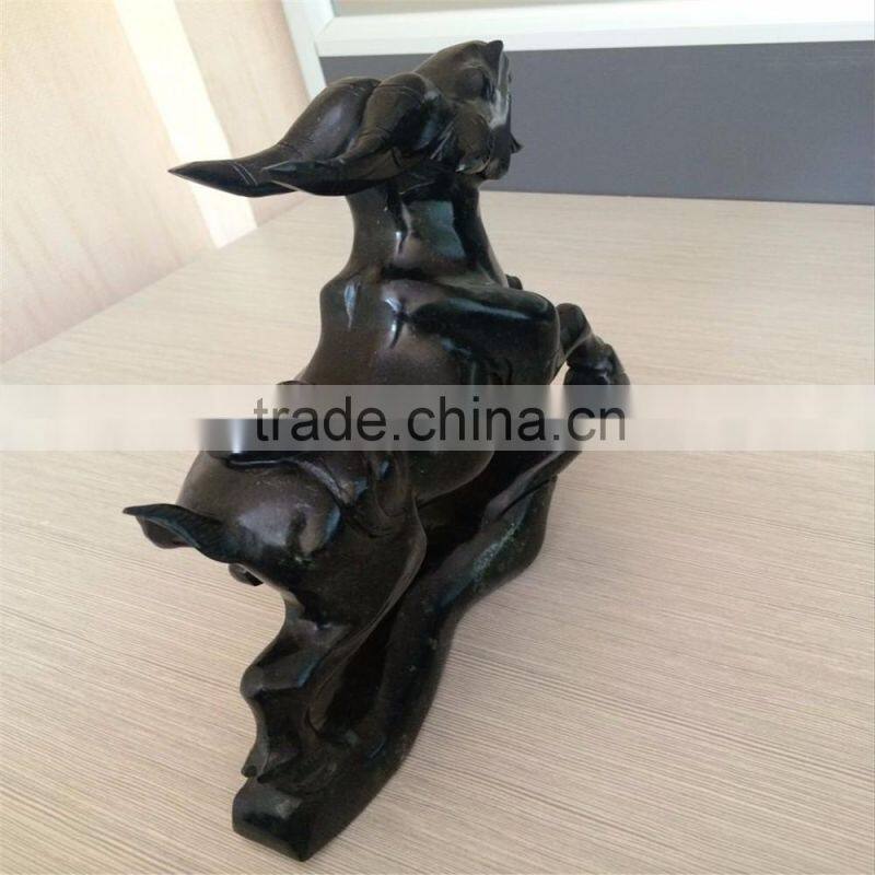 Obsidian sheep figurine Chinese zodiac animal carvings