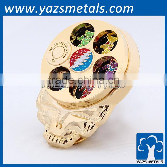 Manufacturer custom gold silver glitter metal dual layer spin coin