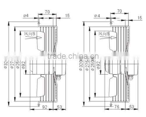 YWF2E-250 external rotor refrigeration equipment axial fan meshenclosure type