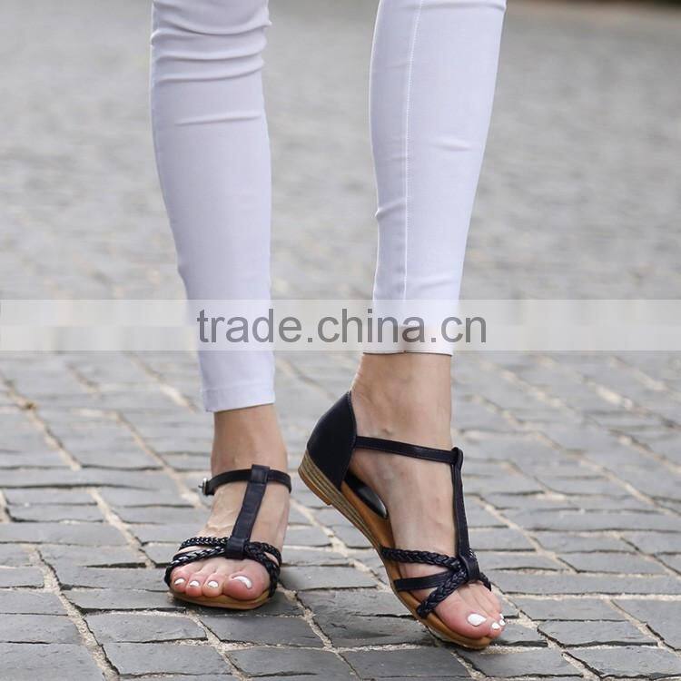 CX049 women's braided wedged shoes