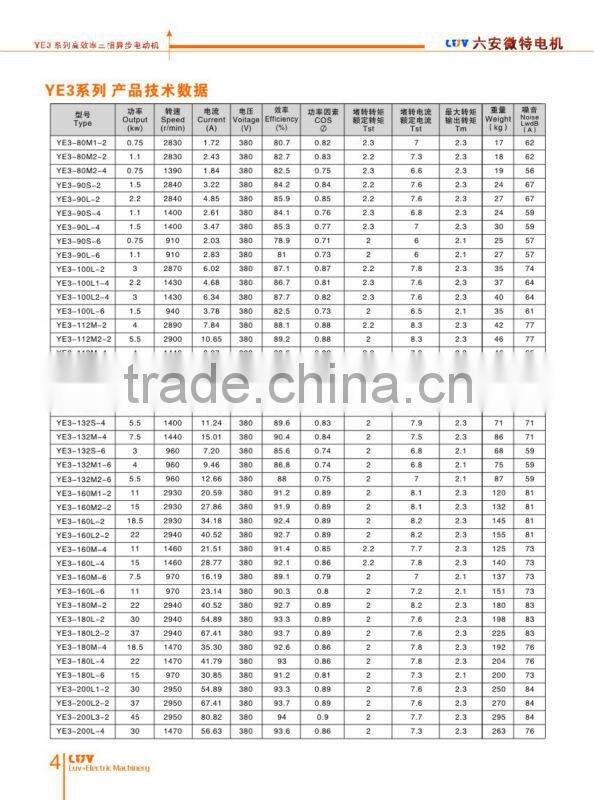 YE3 super efficient motor 415V
