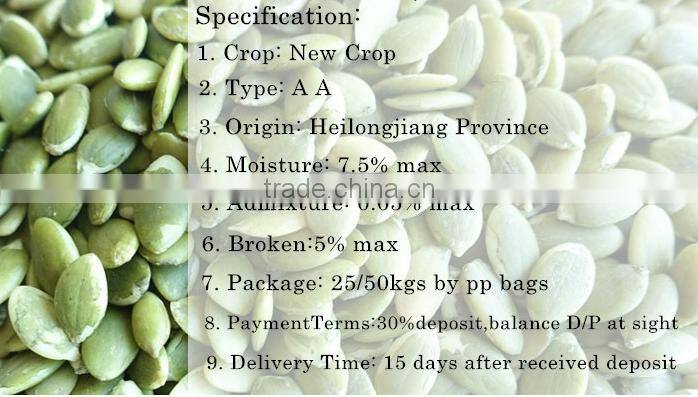 cheap best New Crop Shine Skin Pumpkin Seed kernel