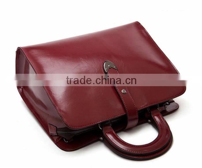 2015 Latest fashion casual Wine red leather handbags sale