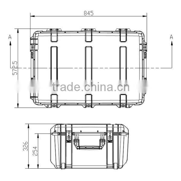 Hard plastic transportation case with wheels