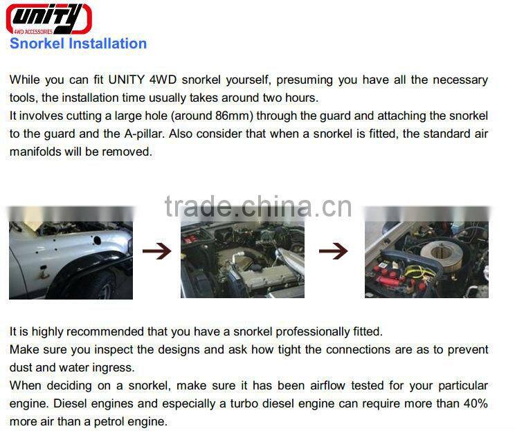 China professional manufacturer truck accessories fj cruiser snorkel 4x4 snorkel for land cruiser