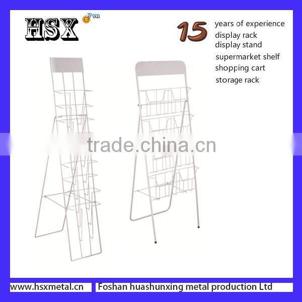 metal brochure catalogue magazine stands supermarket shelf HSX-S1239