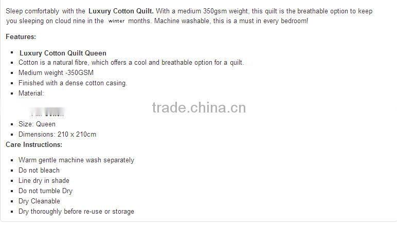 Comforter White Hotel Quilt,PVC Bag Baby Quilt Cover Set,Queen Size Quilt Kit