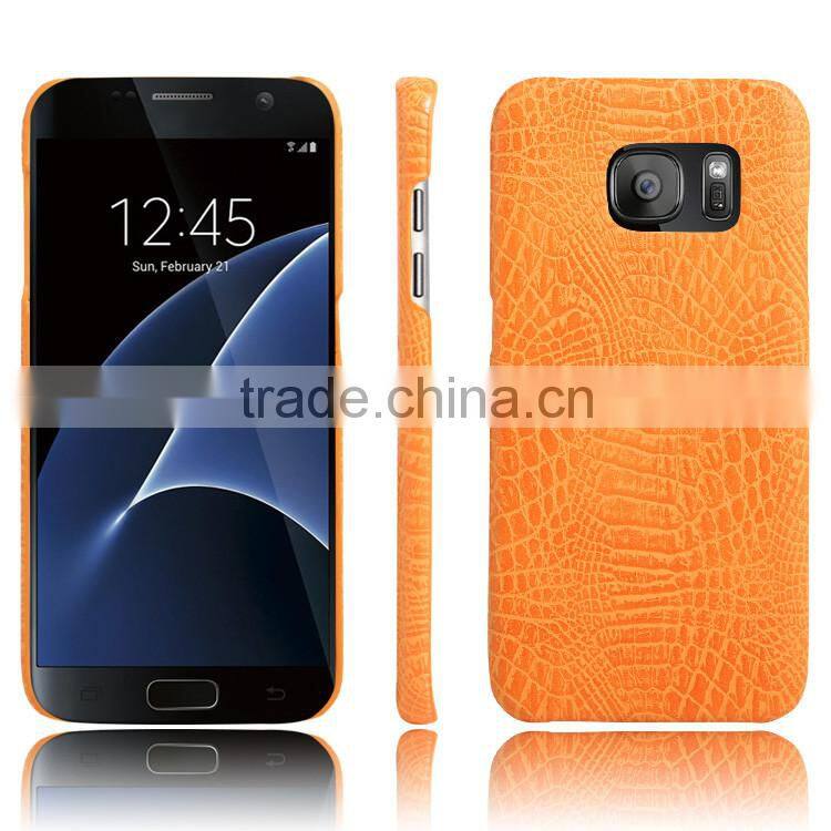 Fashion Hard Back Case Cover for Samsung Galaxy S7 Edge PU Leather CROCO Casing