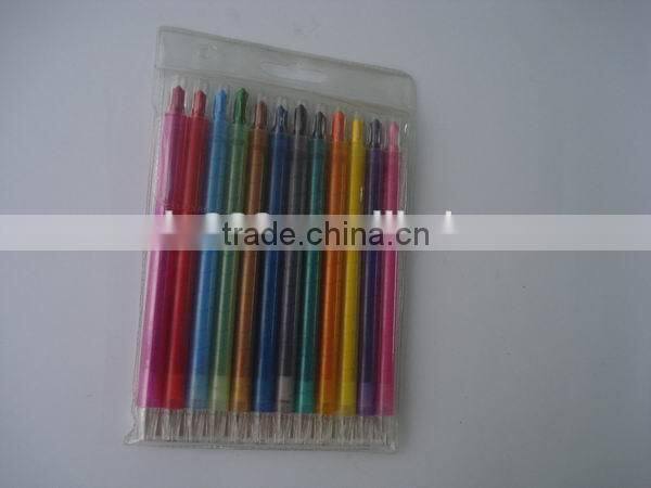 12 pcs wax twisted crayon pen for kids back to school