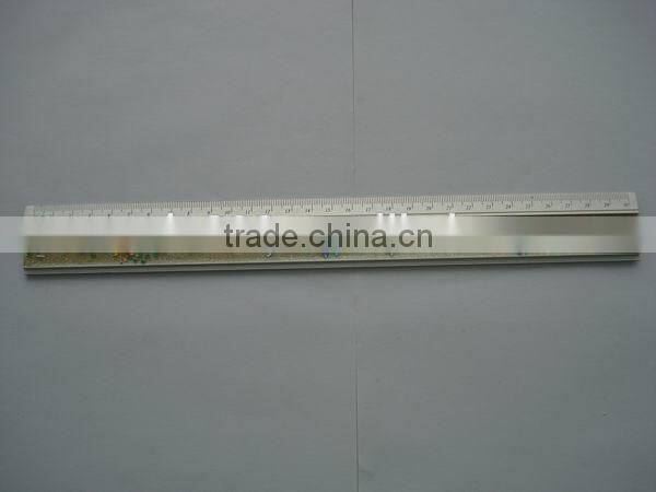 novelty 30cm metal aluminum straight ruler with crystal