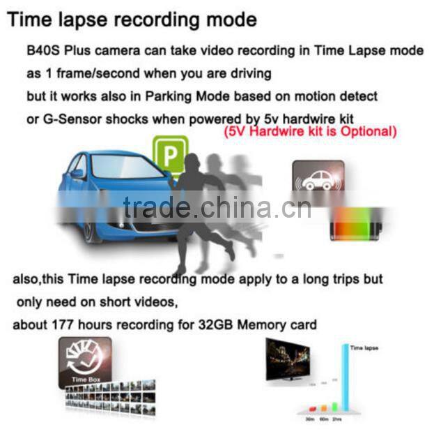 with CE certificate car dash camera dual lens B40S Hot selling