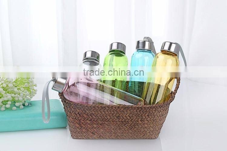 Borosilicate glass water bottle with Stainless Steel Caps