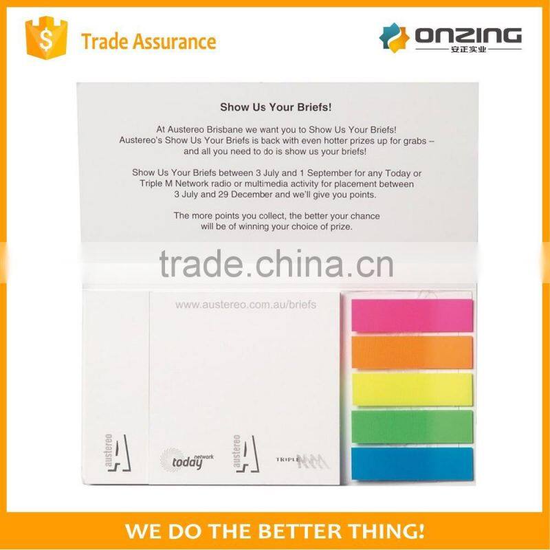 Onzing custom sticky notes sticky paper notepad with cover