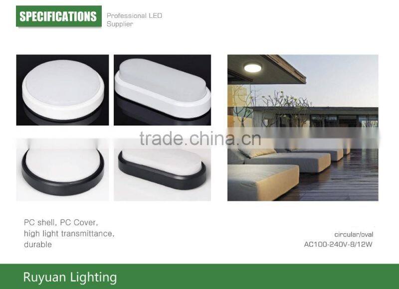 Round 12w 850lm bulkhead lamp