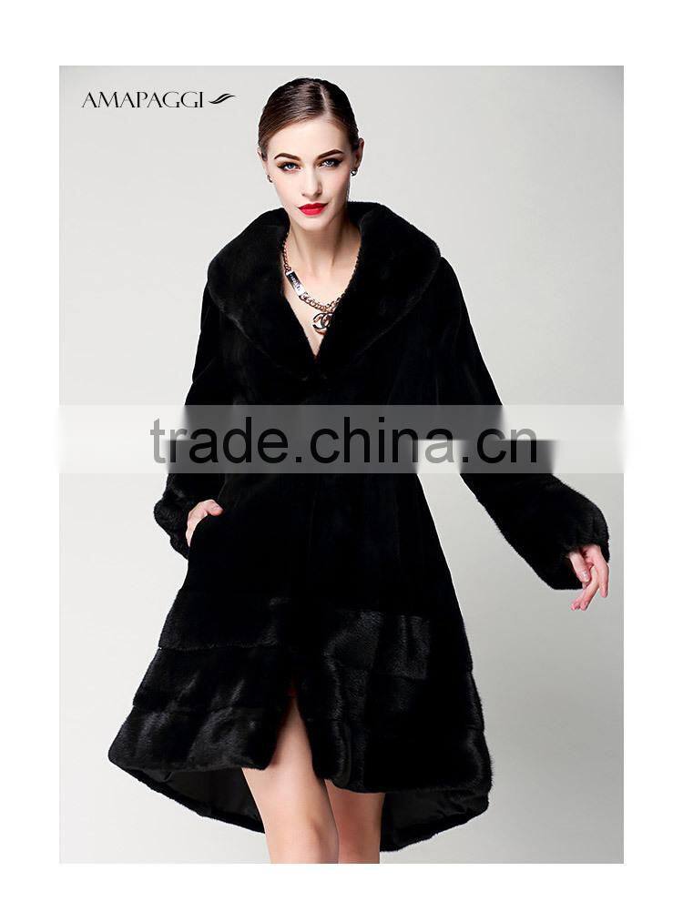 2015 long winter real mink fur womens' coat for sale