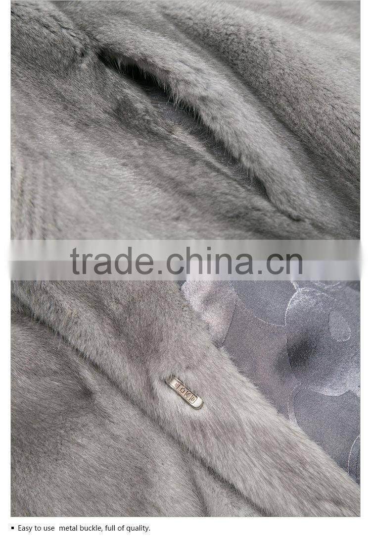 factory OEM raw natural mink fur coat for outerwear