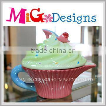 White Ceramic Skull Pot Without Lid Cute Paint OEM