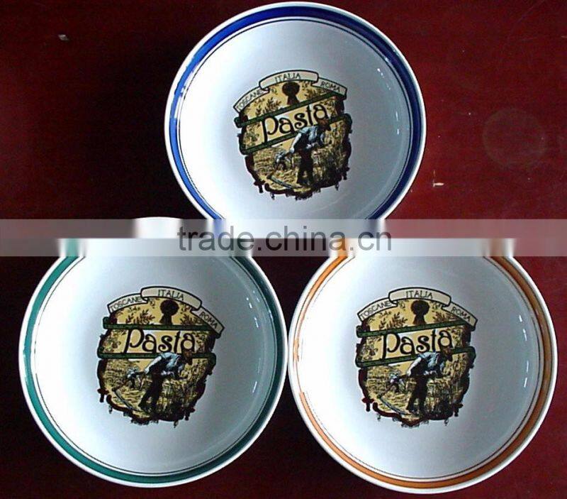 Factory supply porcelain pasta plate set