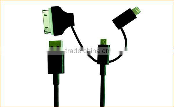 Mfi certified 2.4A fast charge 3 in 1 Combo charging usb Cable for devices