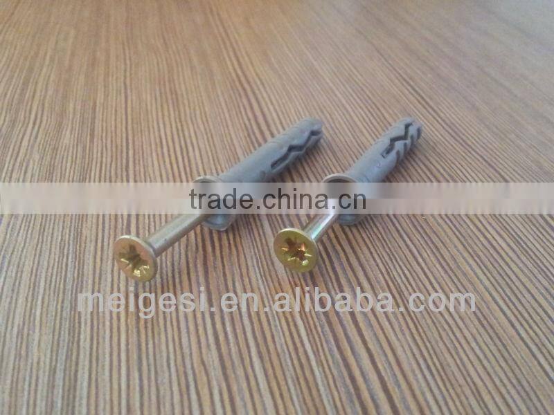 Flat head nylon screw nail with plug