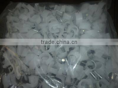 electric wire circle nail metal hanroot plastic wall nail nylon cable clip