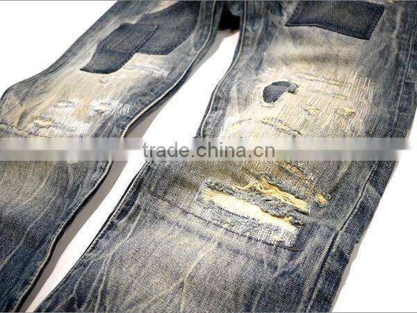 High quality heavy wash ripped jeans wholesale destroyed jean american wholesale jeans (LOTM258)