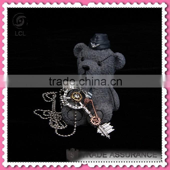 Steampunk men necklace key pendant, vintage steampunk jewelry