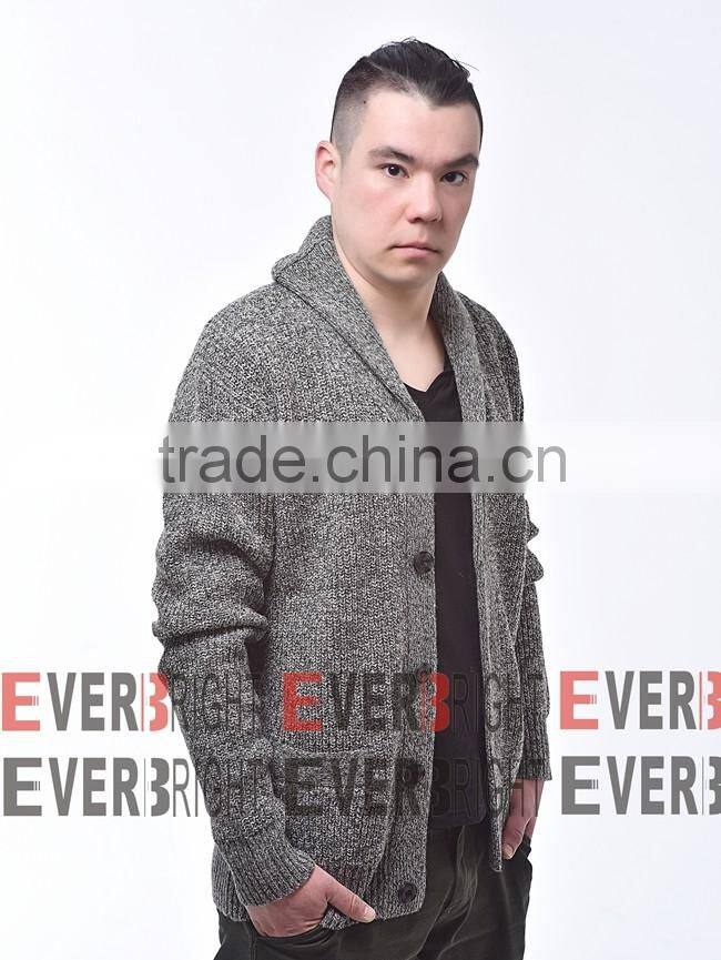 sweater knit fabric OEM Service shetland wool plain mens cardigans jacket
