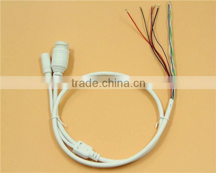 Factory Custom CCTV Camera Connection Cable with RJ45 Female LED Light and DC5.5x2.1 Plug