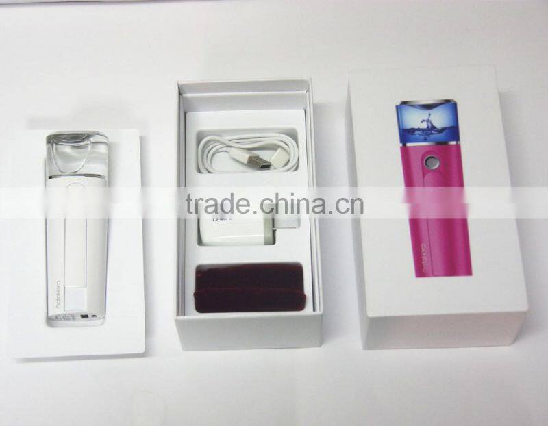 mini handy facial steamer slide cover design electric sprayers Rose pink christmas gift