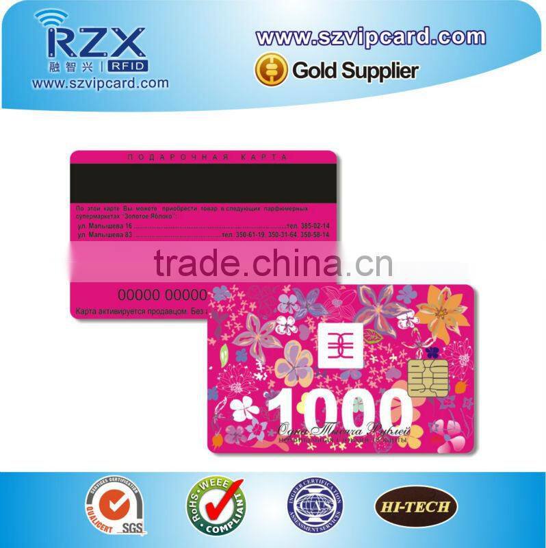 custom printing plastic sle4442 contact ic card