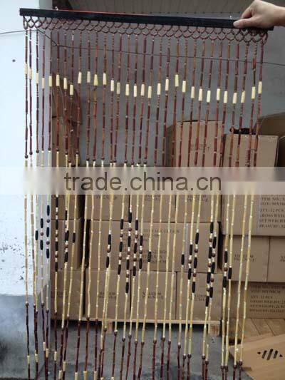 Wood bead curtain