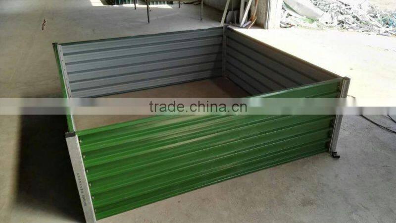 Corrugated metal raised garden bed