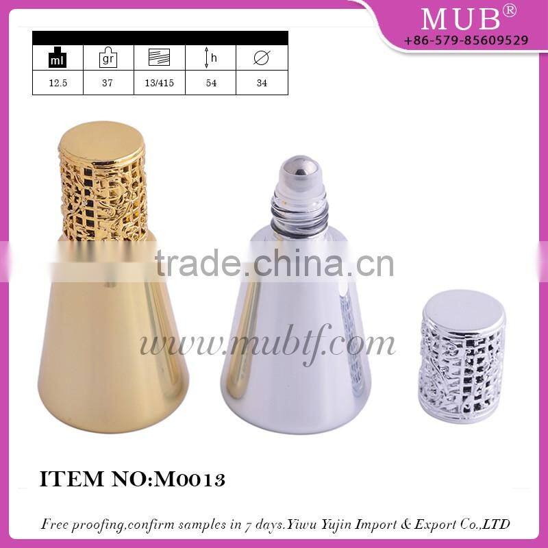 M0012 roll bottle glass bottle aluminum perfume bottle wholesale