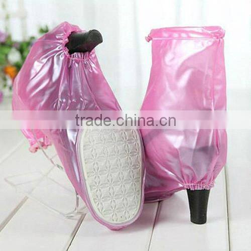 High quality Waterproof Women Non-Slip Rain Boots Shoe Covers for High-heeled Shoes-L size