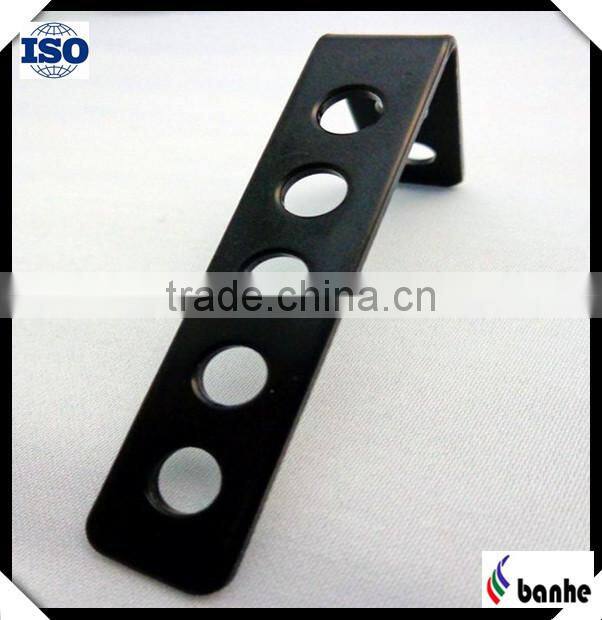 Precision black powder coated right angle bracket