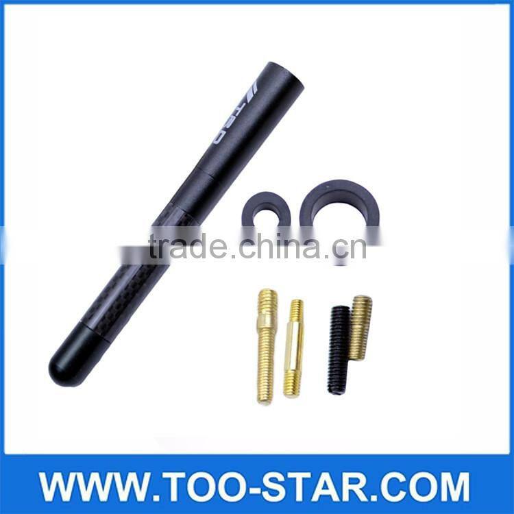 Metal Black 4.7" Carbon Fiber Sports Short Car Antenna Adjustable TRD logo Aerials