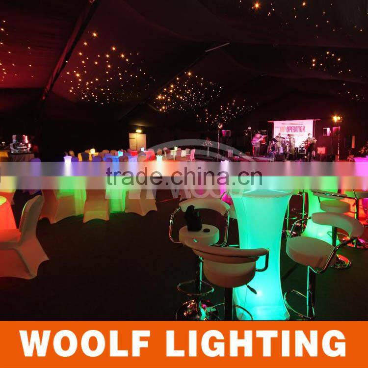 2014 hot waterproof plastic RGB glow led round table used nightclub furniture