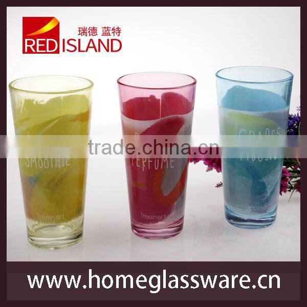 glass manufactory supply print color tumbler tee cup