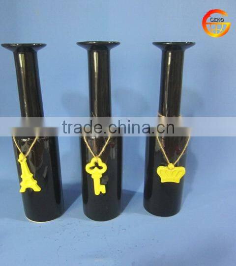 Hot selling Ceramic black glazed flower vase decoration