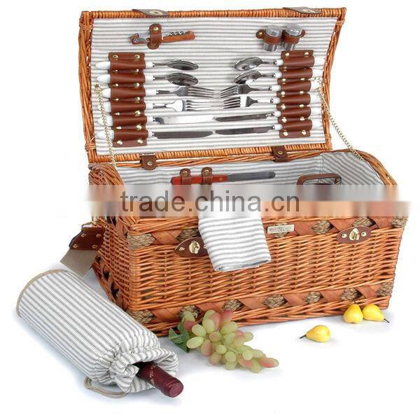 100%handmade natural exquisite empty picnic baskets,wicker picnic basket wholesale